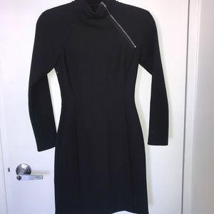 Theory long sleeve black dress with zipper, 00